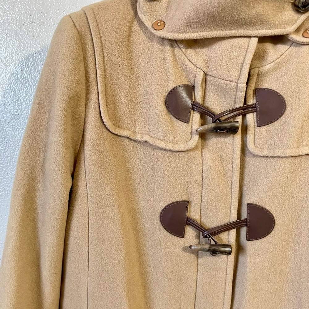 VTG Lauren Ralph Lauren Wool Cashmere Toggle Duffle Coat Womens Sz 12 Hooded Lng - Picture 2 of 16